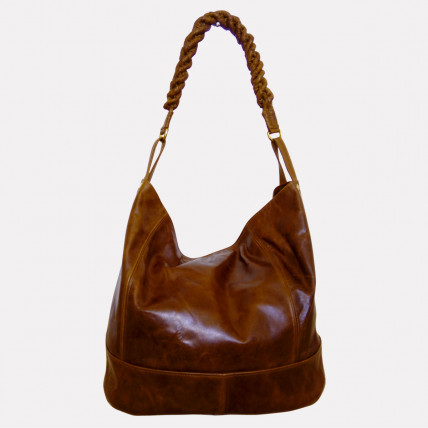 Sac en cuir Femme | ESSENTIEL GRAND CUIR MARRON CIRÉ