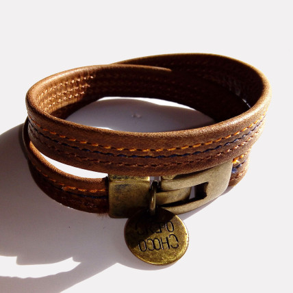 copy of Bracelet en cuir Homme | BRUCE CUIR MARRON CIRÉ