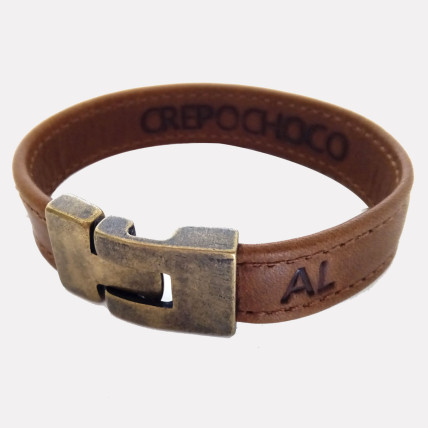 Bracelet en cuir Homme | BRAM CUIR MARRON CIRÉ