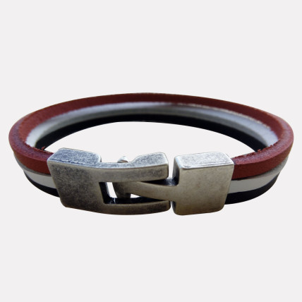 Bracelet en cuir Homme | BRUNO CUIR TRICOLORE