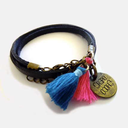 Bracelet en cuir Femme | BILI CUIR NOIR