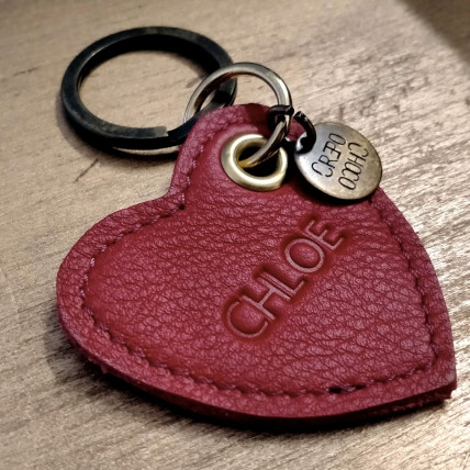 Porte Clefs en cuir personnalisé | COEUR GRAVURE