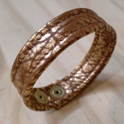 Bracelet en cuir Femme | BRICE CUIR CUIVRE MARTELÉ