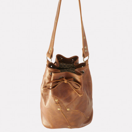 Sac en cuir Femme | SINGULIER CUIR MARRON CIRÉ