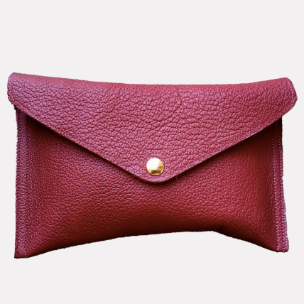 Pochette en cuir Femme | PANACHE CUIR BORDEAUX