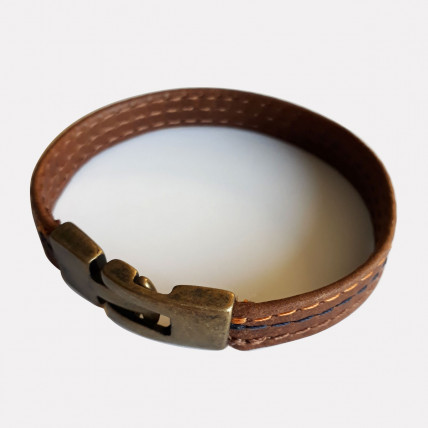 Bracelet en cuir Homme | BORIS CUIR MARRON CIRÉ