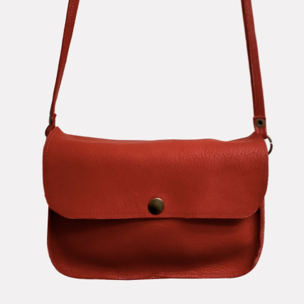 Sac Bandoulière en cuir | BABETTE CUIR ROUGE