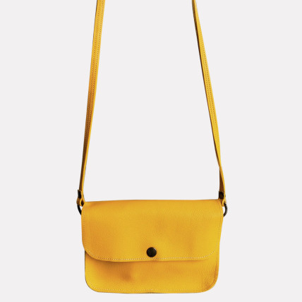 Sac Bandoulière en cuir | BABETTE CUIR JAUNE