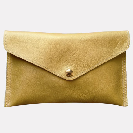 copy of Pochette en cuir Femme | PANACHE CUIR JAUNE DORÉ