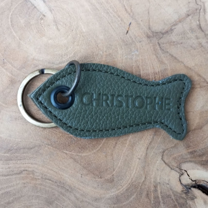 Porte Clefs en cuir personnalisé | POISSON GRAVURE