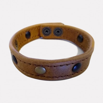 Bracelet en cuir Homme | BAMBOU CUIR MARRON CIRÉ