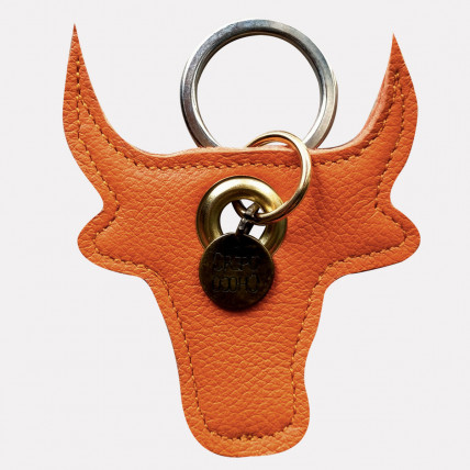 Porte Clefs en cuir | TAUREAU ORANGE