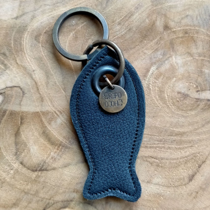 Porte Clefs en cuir | POISSON NOIR