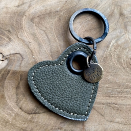 Porte Clefs en cuir | COEUR KAKI