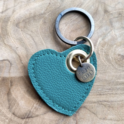 Porte Clefs en cuir | COEUR VERT